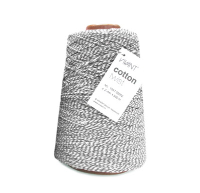 Bakkerstouw Cotton Twist Koord Grijs 500mtr